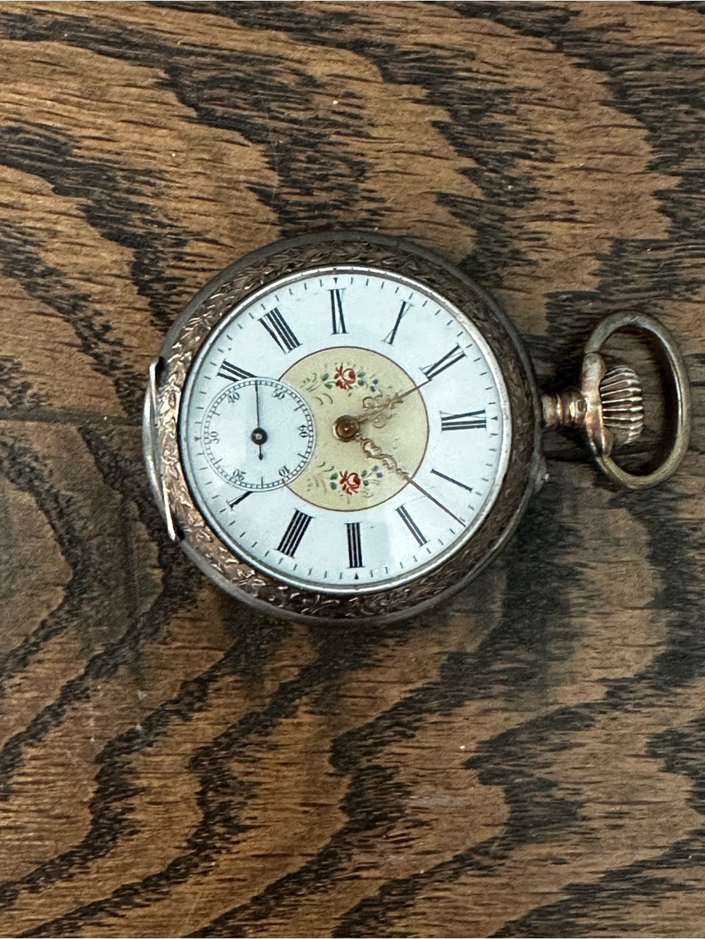 Antique Swiss Pocket Watch | 0.800 Silver Case | Enamel Dial | Working